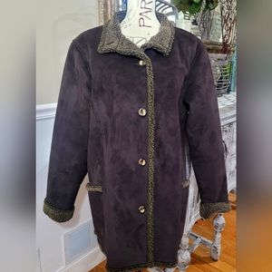 XL 90s Vintage L.L. Bean faux suede midi coat